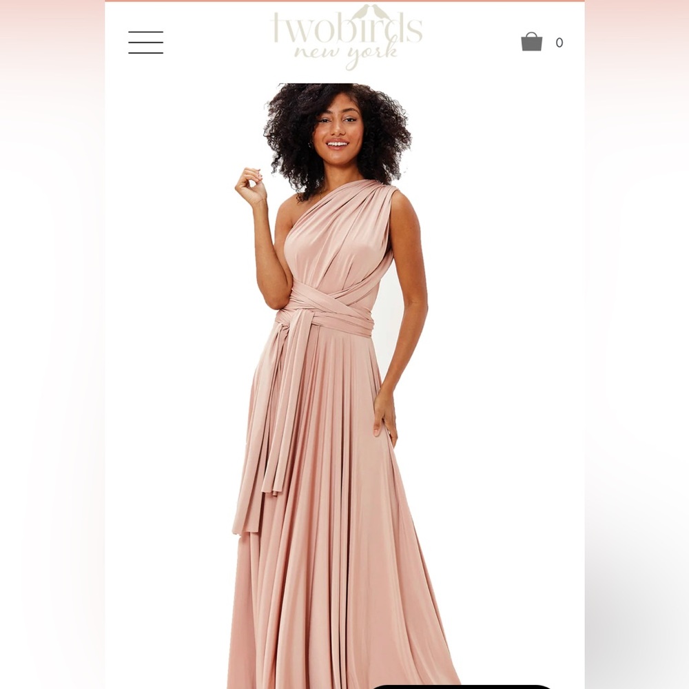 Two Birds bridesmaid dress rosewood
